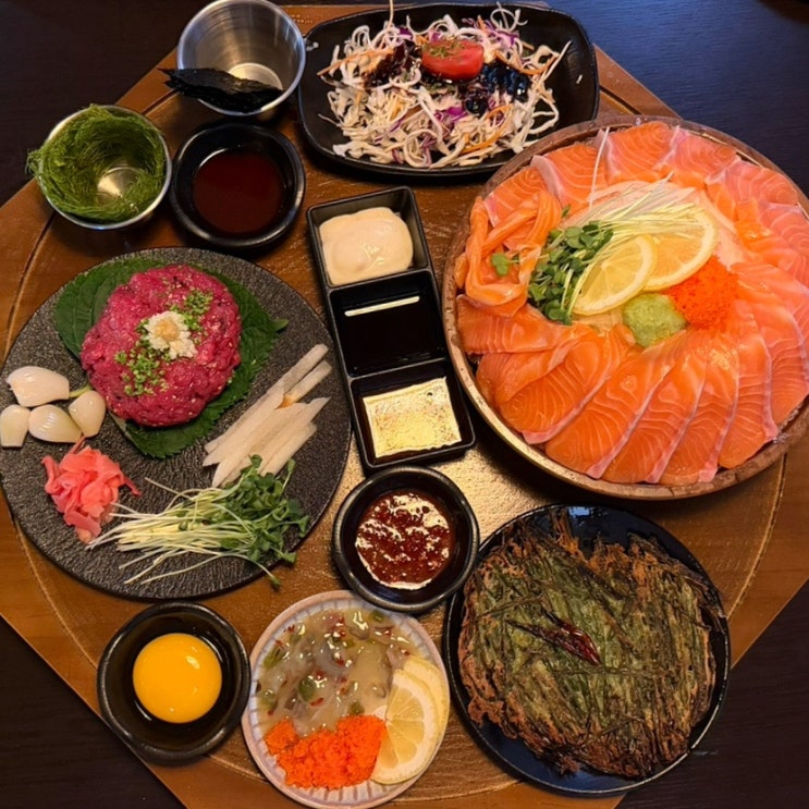  부평 연어 맛집 단판, 연어랑 육회 같이 먹기 좋은 술집