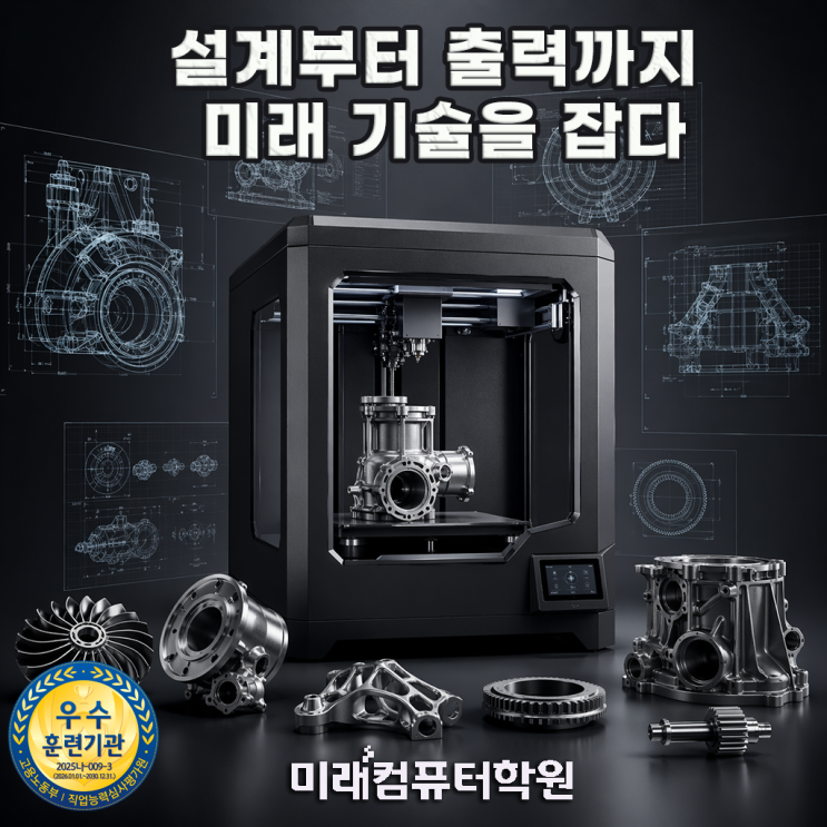  3D 프린터 취업 끝판왕! 부산·김해·양산 CAD·CATIA·Inventor·Fusion360 설계엔지니어 양성과정 (국비지원·포트폴리오 완성)