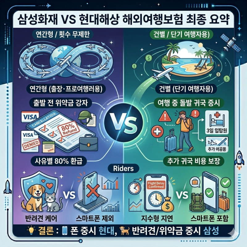 삼성화재 vs 현대해상 해외여행보험 완벽 비교: 여행 취소 위약금부터 스마트폰 보장까지