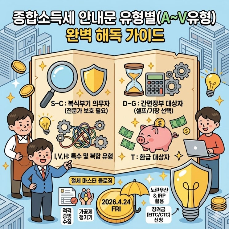  [2026 종합소득세] 국세청 안내문 A~V 유형별 완벽 해독 및 절세 가이드 (D유형 주목)