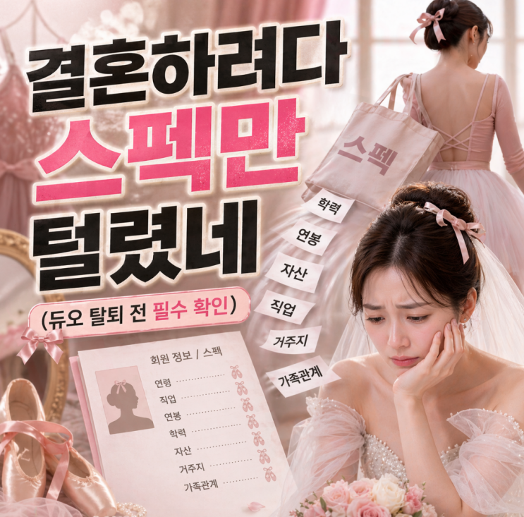  "결혼하려다 스펙만 털렸네" (듀오 탈퇴 전 필수 확인)