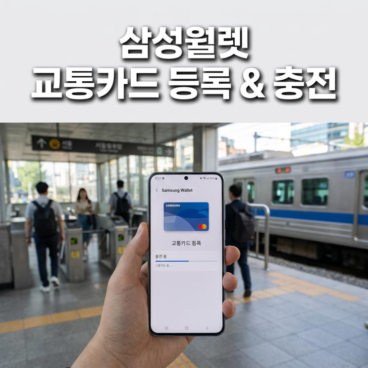  삼성월렛 티머니 교통카드 등록 및 충전 사용 방법