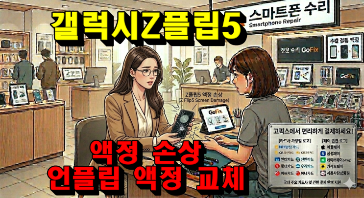  [상도동/고픽스] 갤럭시 Z플립5 액정 파손, 수리비 부담 덜어주는 Z플립5의 '언플립(Unflip)' 전환 수리 후기