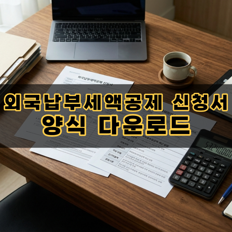금융소득 종합과세 외국납부세액공제 신청서 계산서 양식 다운로드 방법 및 한도 계산 국외....
