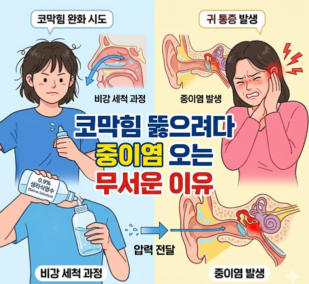 환절기 콧물 빼려다 중이염 온다? 알레르기 비염러를 위한 식염수 코 세척 완벽 가이드