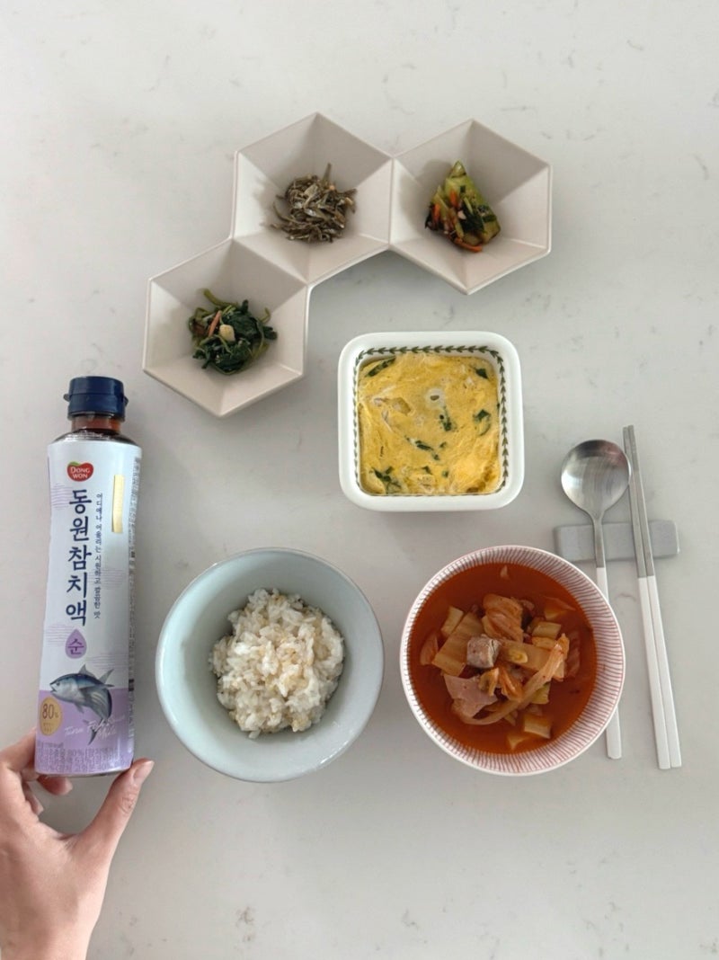 동원 참치액 집밥 김치찌개와 계란말이 레시피