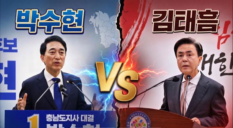 박수현 51.9% vs 김태흠 31.1%… ‘민생 행보’ 속 격차 벌어져