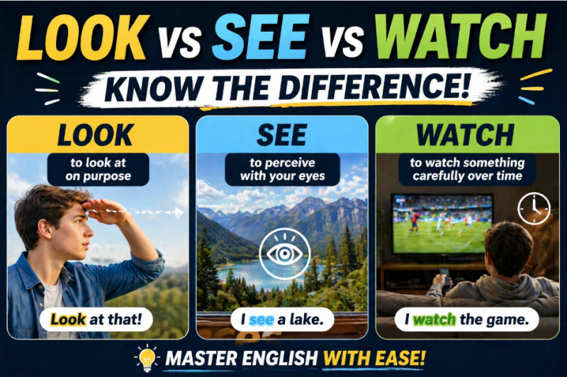 look vs see vs watch 차이 한 번에 끝내기 (한국인이 가장 헷갈리는 표현)