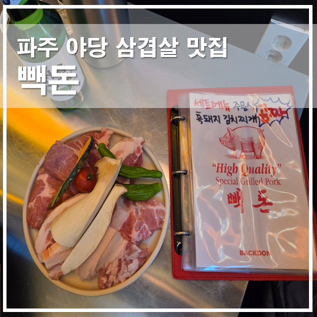 파주 야당 삼겹살맛집, 빽돈에서 특별한 맛을 즐겨보세요