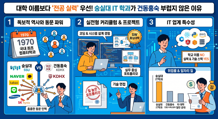  대학 이름보다 '전공 실전력'을 선택하는 시대, 숭실대 IT 학과가 건동홍숙 부럽지 않은 이유