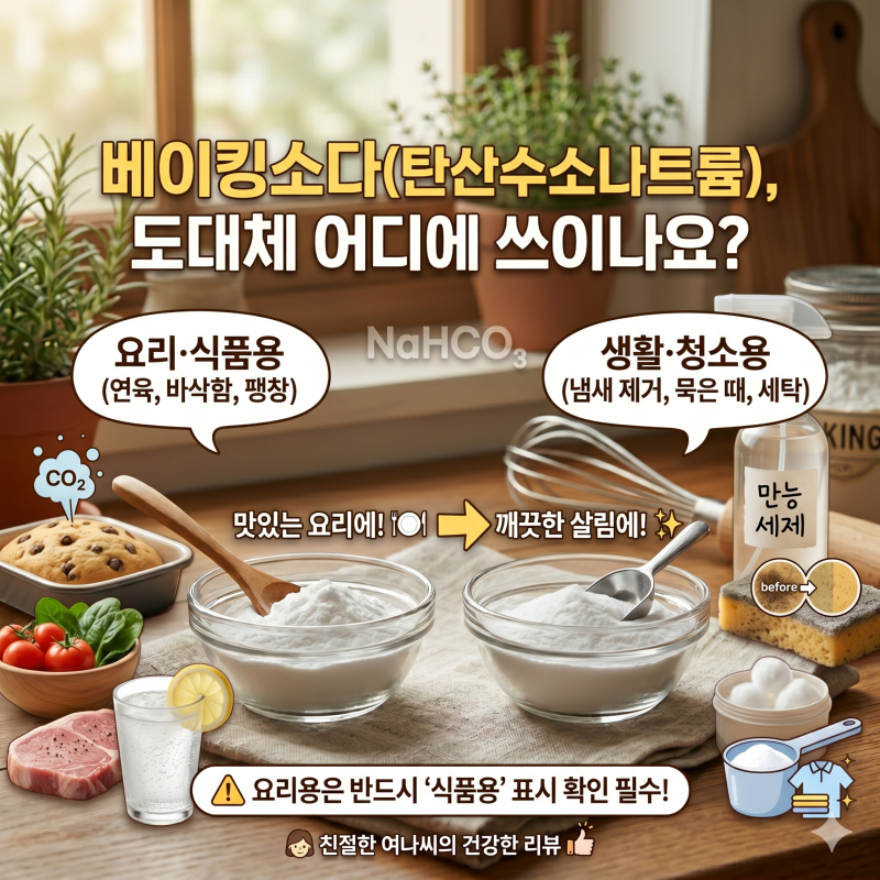 베이킹소다 탄산수소나트륨 같은 건가요? 헷갈리던 차이점 드디어 정리했어요