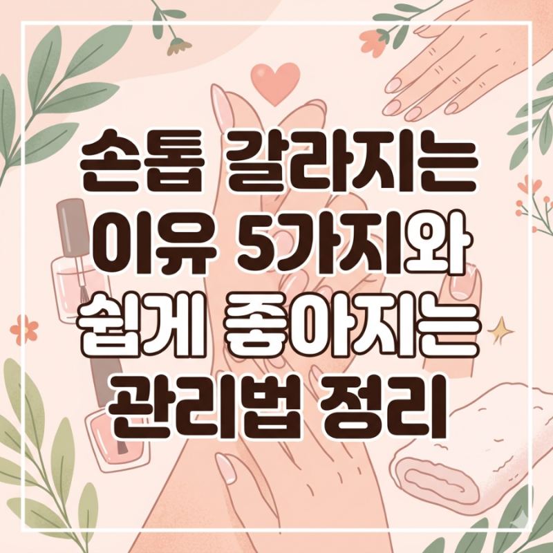 손톱 갈라지는 이유 5가지와 쉽게 좋아지는 관리법 정리