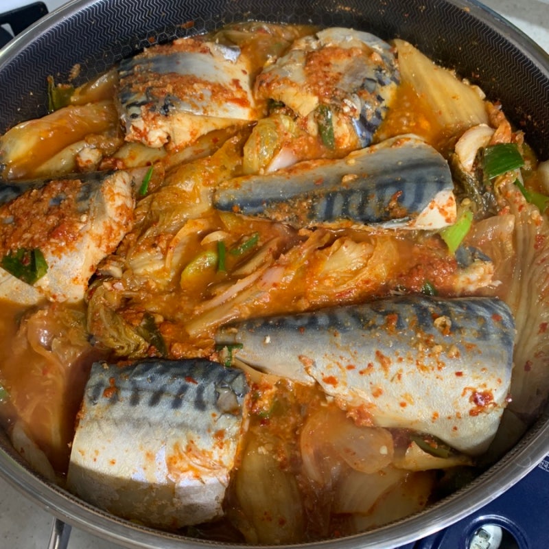 생선 요리 - 자반 고등어 김치찜 - 만들기 레시피 양념 필요 없다