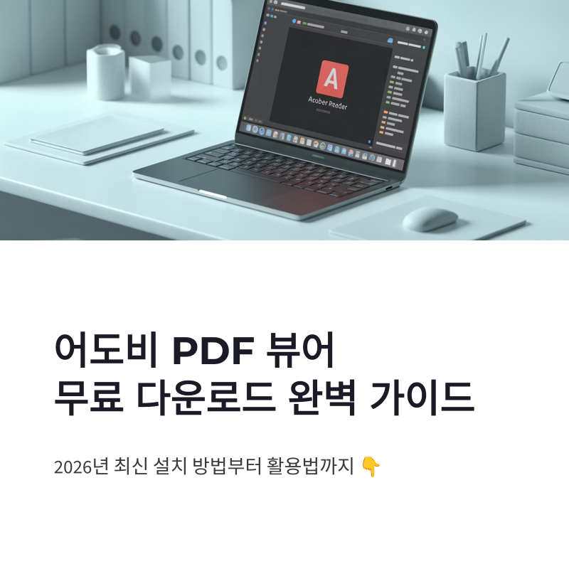 어도비 PDF 뷰어 무료 다운로드 설치 방법 2026 최신 정리
