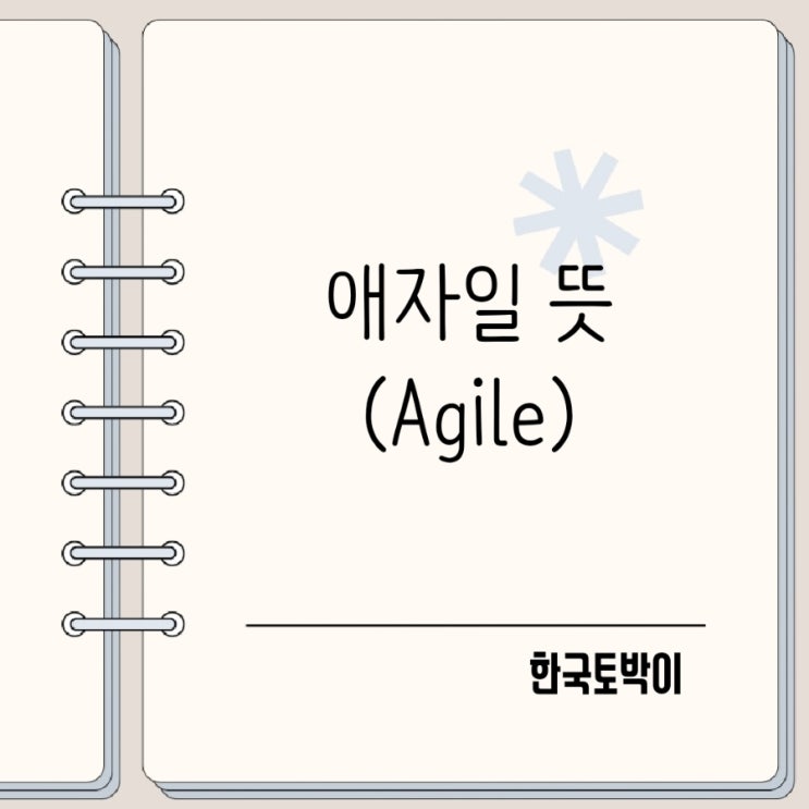  Agile 애자일 뜻 애자일하게 해주세요?