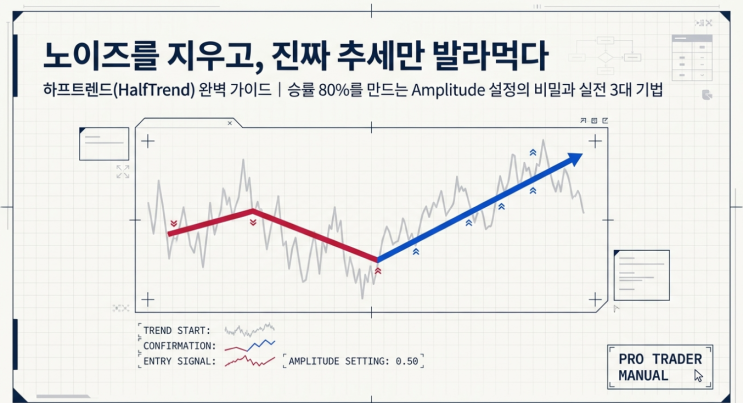  [트레이딩뷰 지표 추천]하프트렌드(HalfTrend) 완벽 가이드 | 승률 높이는 Amplitude 설정의 비밀