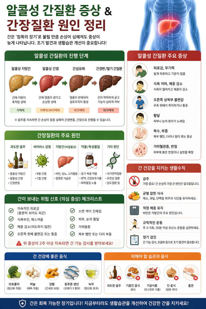 알콜성 간질환 증상 간장질환 원인 정리