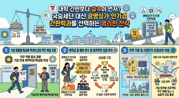  대학 간판보다 실속이 먼저? 국숭세단 대신 광명상가·인가경 간판학과를 선택하는 영리한 전략