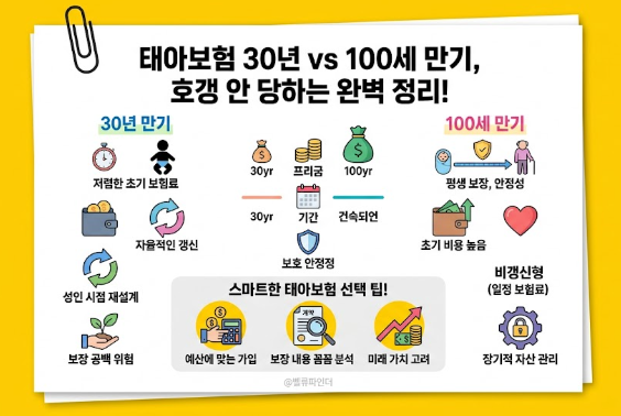 [2026 최신] 태아보험 30년 vs 100세 만기, 호갱 안 당하는 완벽 정리!