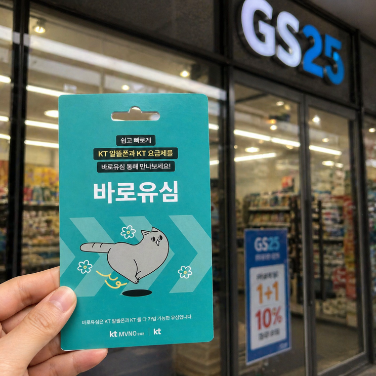  노량진선불폰 편의점에 파는 KT 바로유심으로 셀프개통 했어요