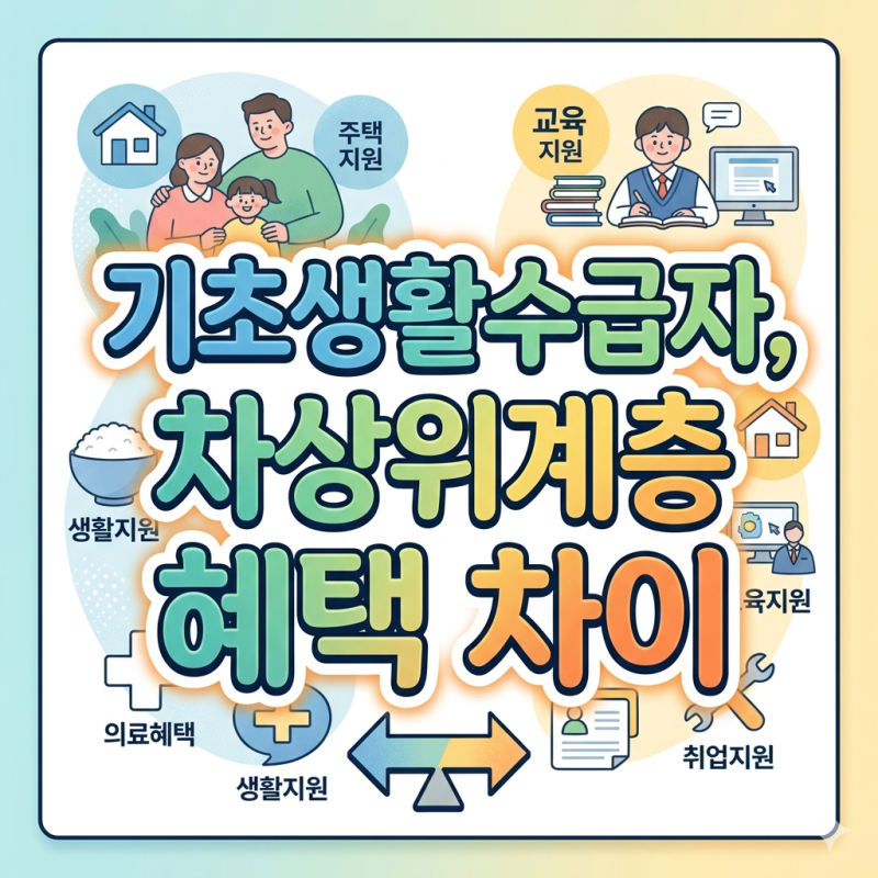 기초생활수급자, 차상위계층 - 뜻 기준 혜택 차이 (알아두면 도움이 됩니다)
