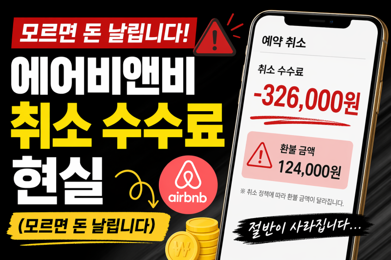 에어비앤비 취소 수수료 현실 (모르면 돈 날립니다)