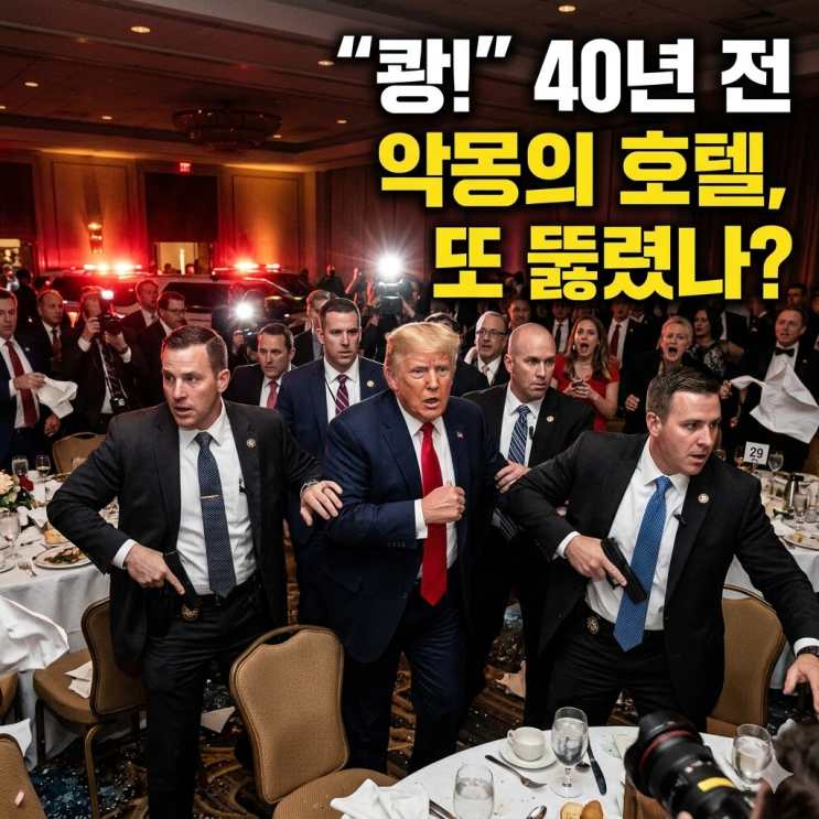  [미국 속보] 트럼프, 백악관 기자단 만찬 중 총격 추정 피신! 현장 상황 총정리