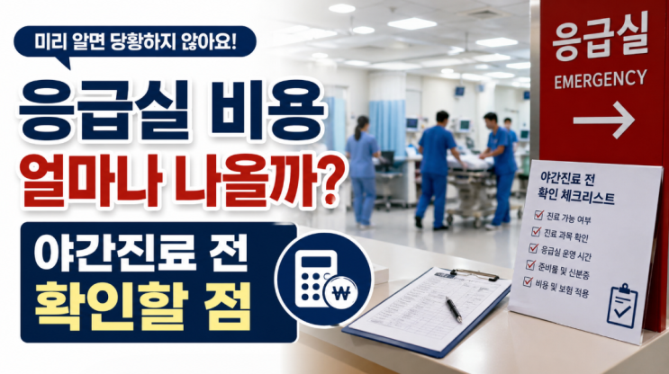  응급실 비용 얼마나 나올까, 야간진료 전 확인할 점