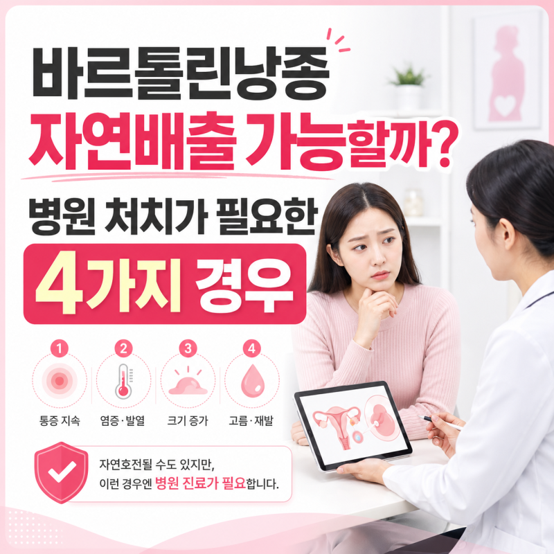 바르톨린낭종 자연배출 가능할까? 병원 처치가 필요한 4가지 경우