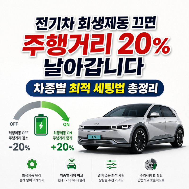 "전기차 회생제동 끄면 주행거리 20% 날아갑니다" 차종별 최적 세팅법 총정리