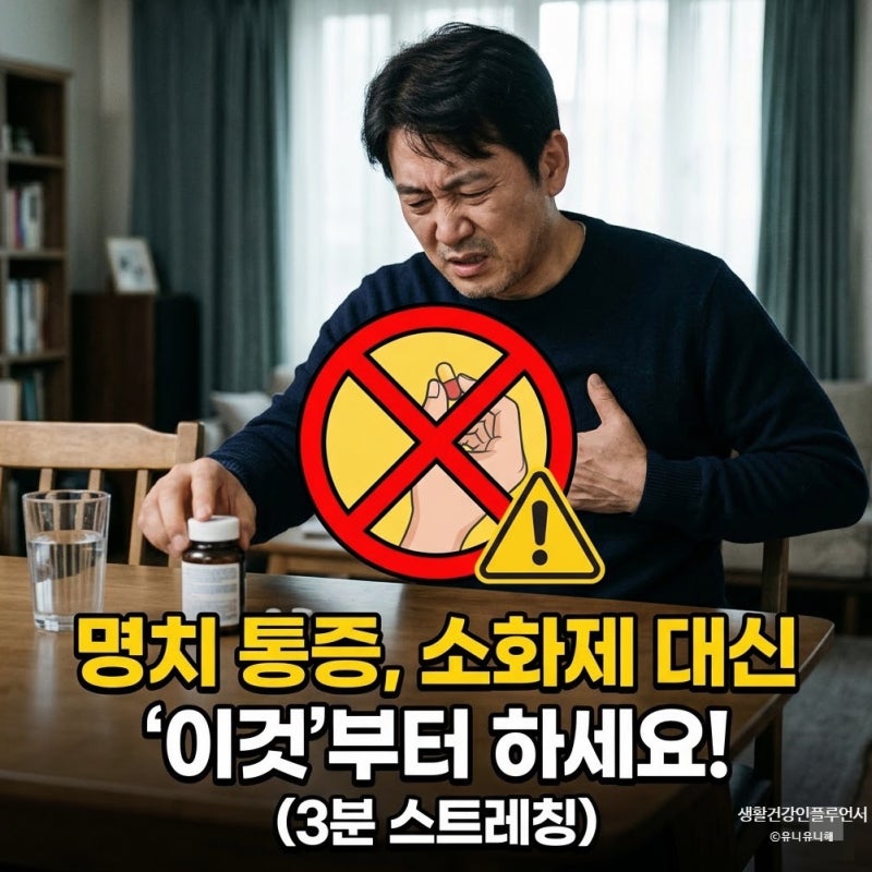 명치 위 통증 완화에 도움되는 3분 스트레칭과 식후 금기사항
