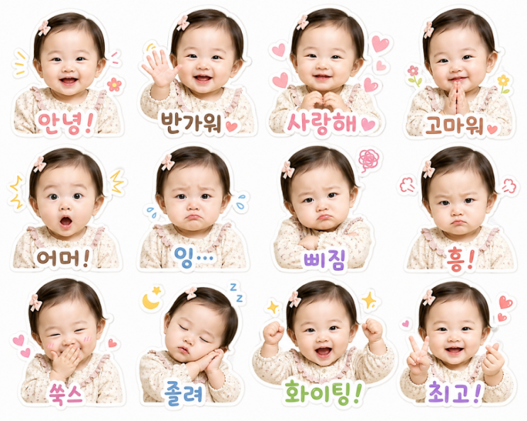  아기 이모티콘 만들기 어떻게 할까 챗지파티 프롬프트 ,“우리 아기 이모티콘 바로 만든다”… ChatGPT 프롬프트 총정리｜얼굴 유지 + 4x4 그리드 핵심 꿀팁