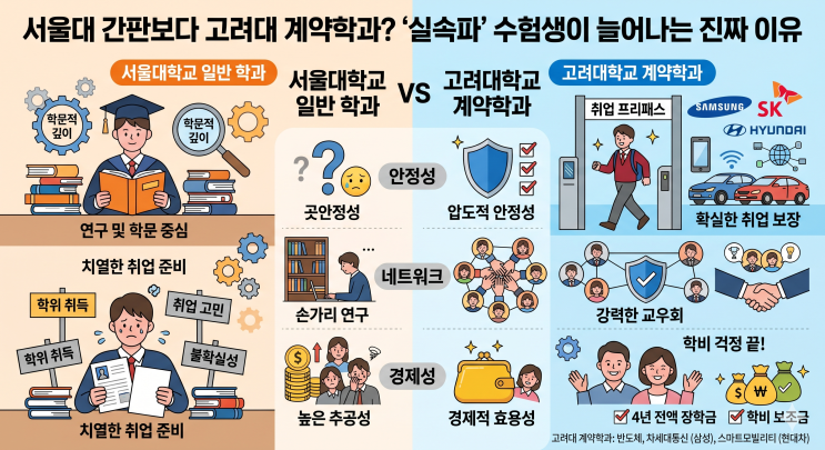  서울대 간판보다 고려대 계약학과? '실속파' 수험생이 늘어나는 진짜 이유