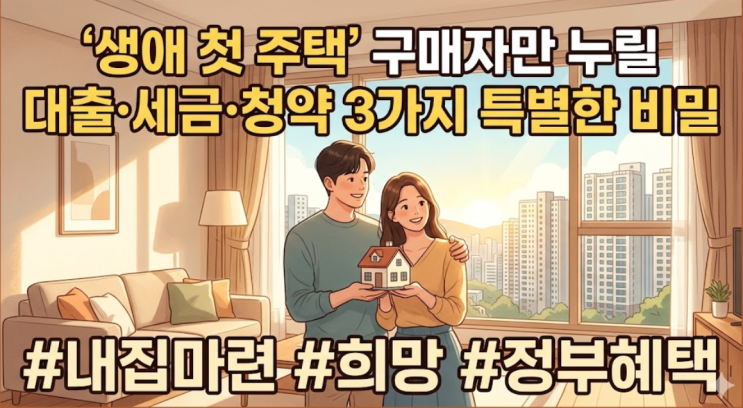  ‘생애 첫 주택’ 구매자만 누릴 대출·세금·청약 3가지 특별한 비밀을 알려드려요