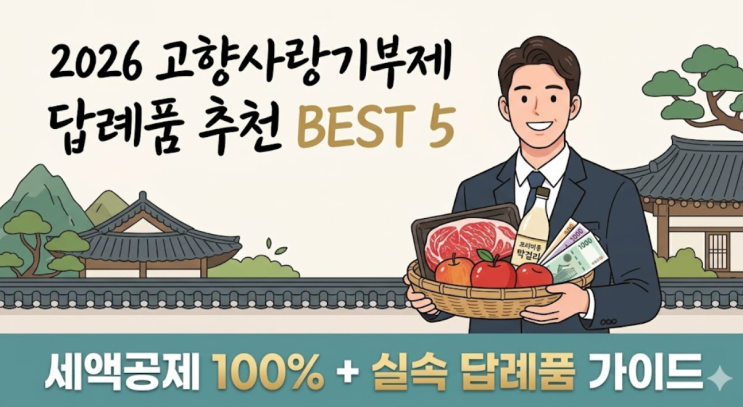  고향사랑기부제 답례품 추천 BEST 5 및 세액공제 받는 법