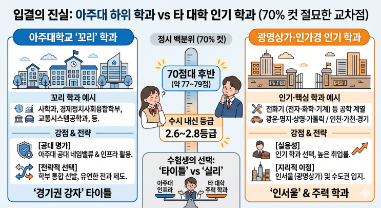  아주대 '꼬리' 학과가 광명상가·인가경과 비슷하다? 수험생이 꼭 알아야 할 입결의 진실