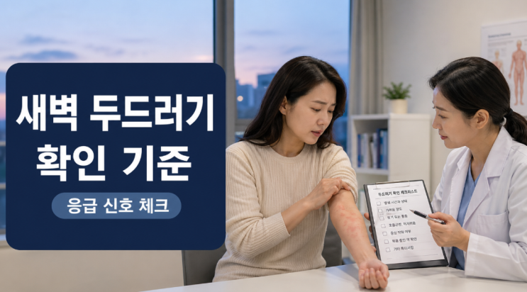  자기 전후 두드러기 올라올 때, 새벽에 확인할 기준
