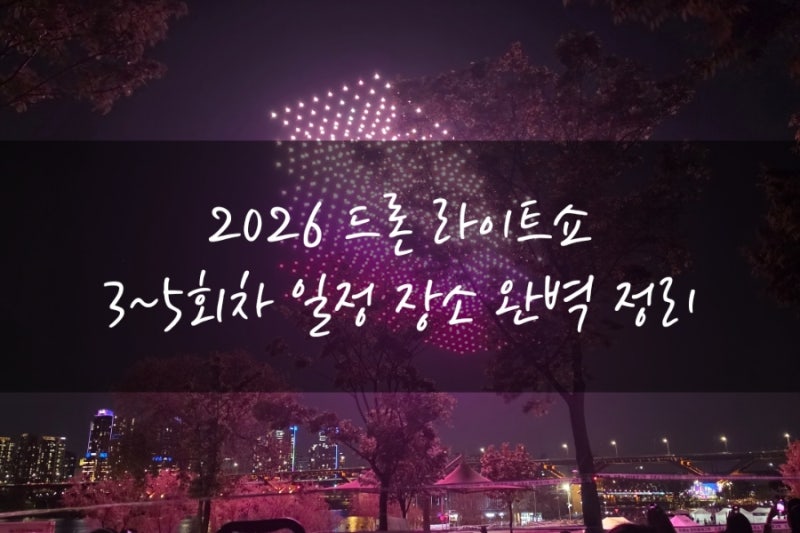 뚝섬 드론라이트쇼 2회차 후기 및 3~5회차 잠실/뚝섬 명당 일정 총정리 2026 최신