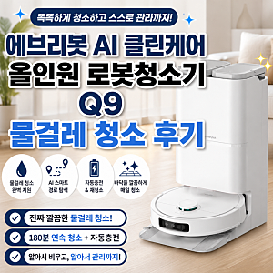 로봇청소기 Q9 에브리봇 AI 클린케어 올인원  물걸레 청소 후기