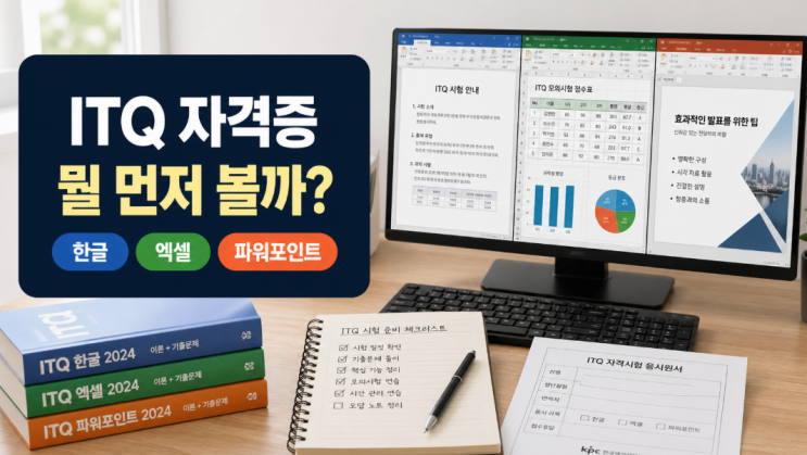  ITQ 자격증 취득방법, 한글·엑셀·파워포인트 중 뭐부터 볼까