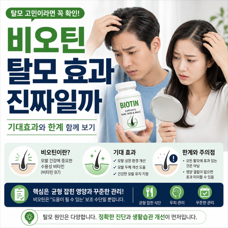  비오틴 탈모 효과, 먹기 전 꼭 알아야 할 진실