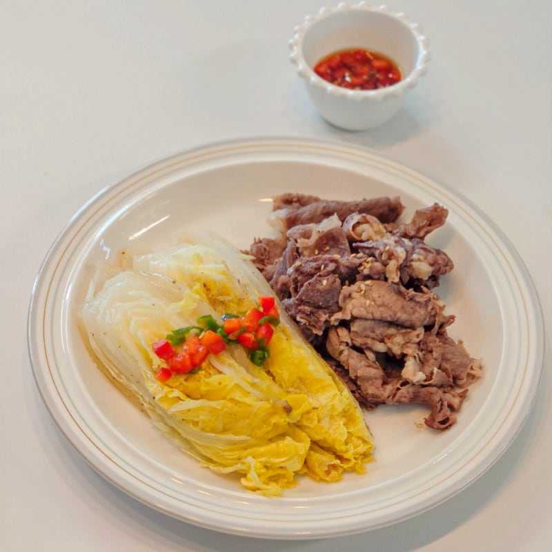 소고기 야채찜 소스 레시피 초간단 알배추 활용 요리
