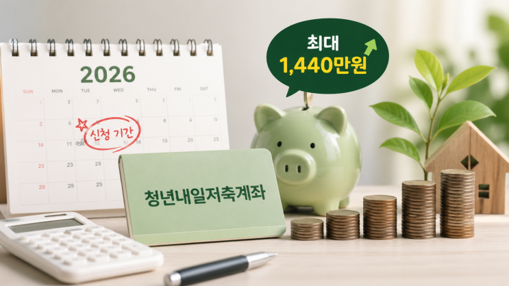  2026 청년내일저축계좌 신청 기간 놓치면 끝! 조건 변경으로 최대 1,440만원 못 받을 수도 있어요