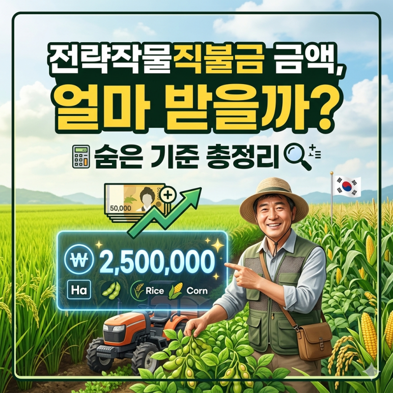 전략작물직불금 금액, 얼마 받을까? 숨은 기준 총정리