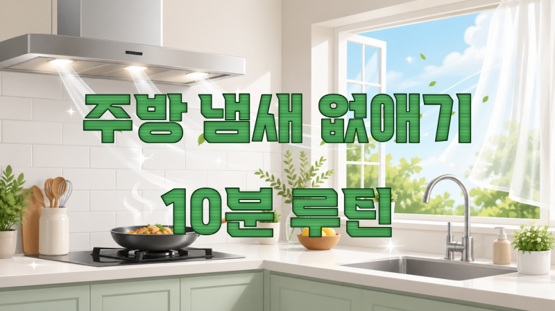 요리 후 주방 냄새 없애는 10분 루틴, 직장인도 다음 날 집 냄새 걱정 줄이는 방법