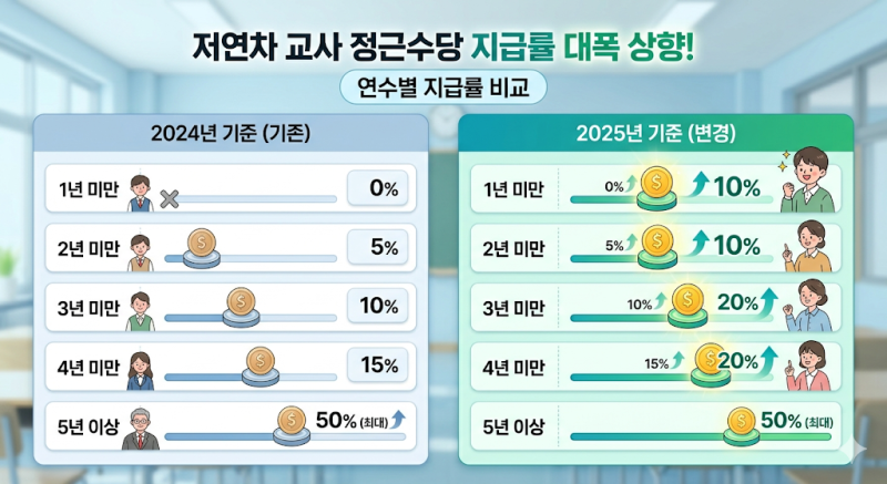 2026년 교사 월급 파헤치기 (호봉표, 정근수당, 기타수당)