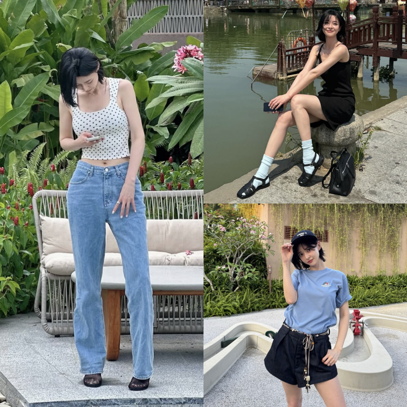 비율 대박 170cm 권나라 단발머리 여름 코디 모음