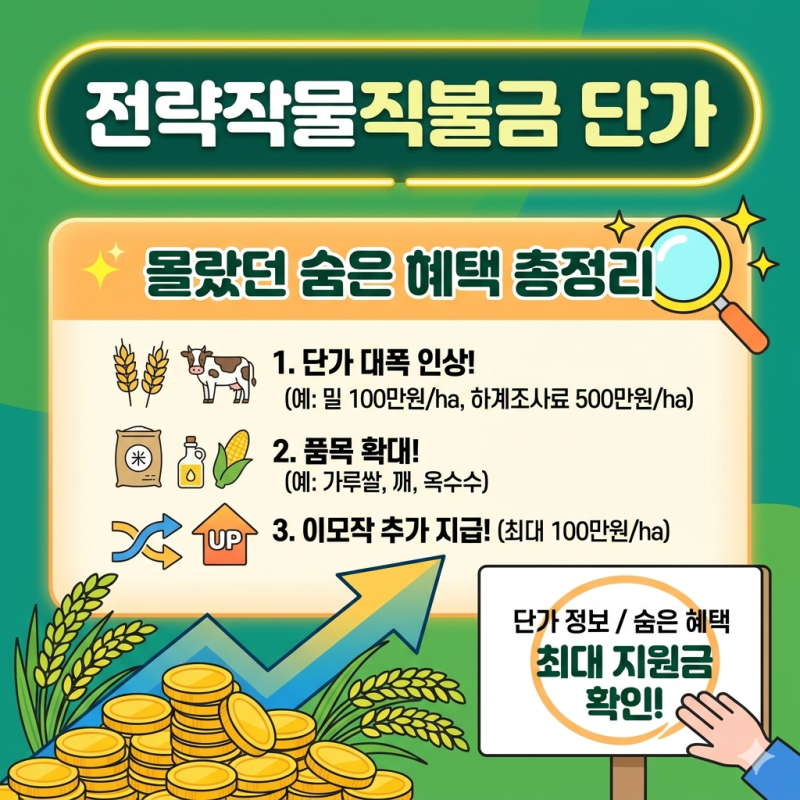 전략작물직불금 단가, 몰랐던 숨은 혜택 총정리