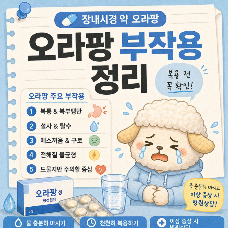 건강검진 대장내시경 약 오라팡 가격 및 복용법 부작용 구토 내시경 실패 등 총정리