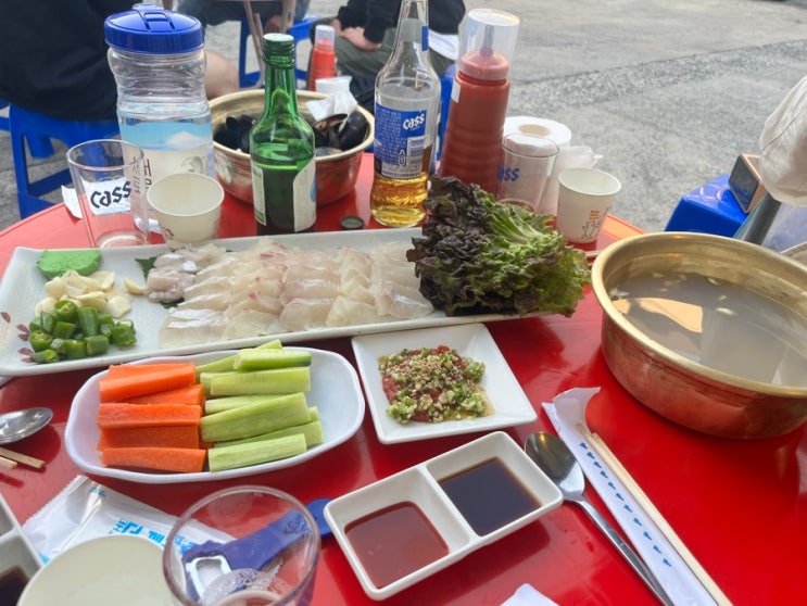  [청주] 내덕동 회 맛집 청솔카센트 '회포장' 지금 딱인 야장 분위기! 광어 참돔 해물라면 홍합탕 찐로컬 맛집 내돈내산 솔직 후기